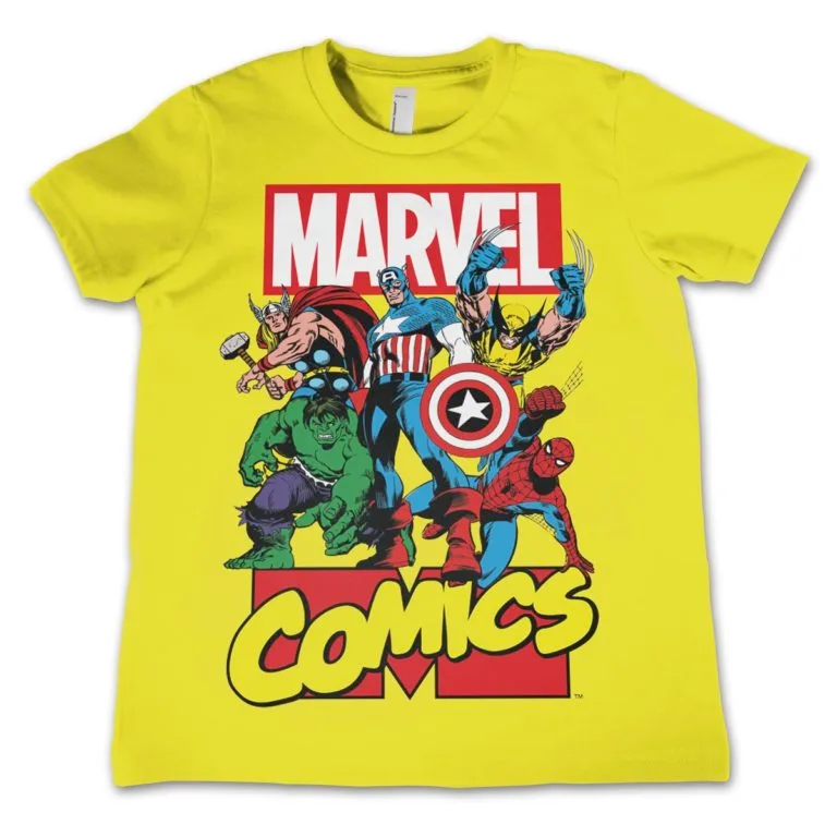 MARVEL COMICS - T-Shirt KIDS Comics Heroes - Yellow