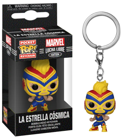 MARVEL - Pocket Pop Keychains - Lucha Libre Captain Marvel - 4cm