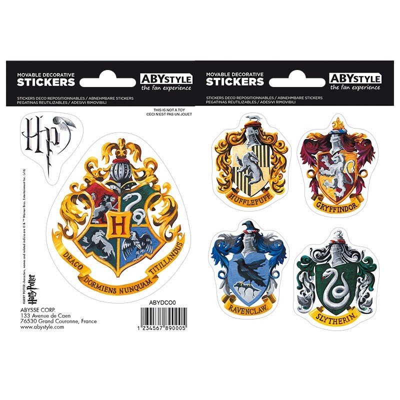 HARRY POTTER - Stickers - 16x11cm / 2 planches - Hogwarts Houses