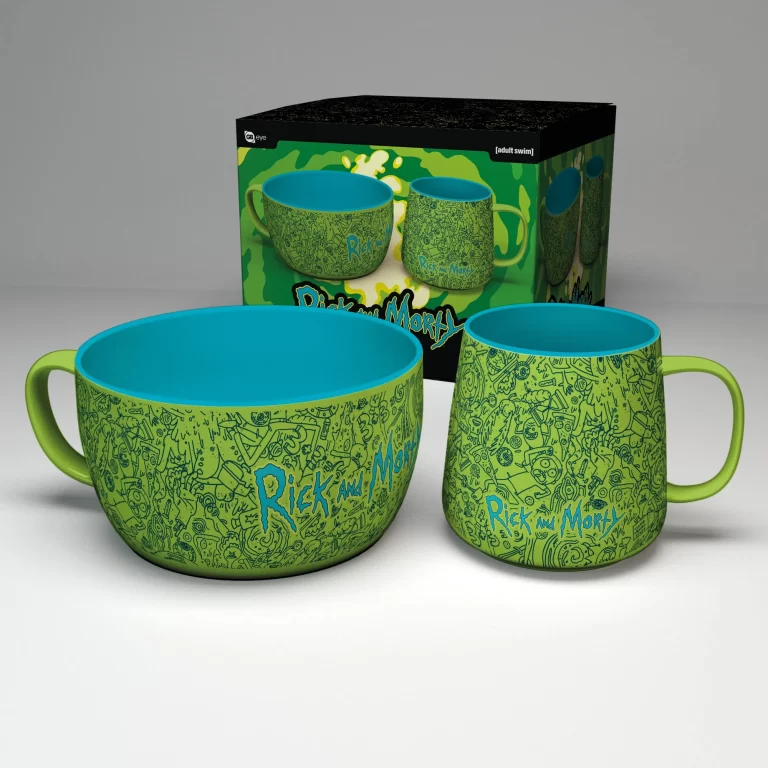 RICK & MORTY - Pattern - Breakfast Set Bowl 850ml & mug 380ml