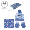 LILO & STITCH - Set Pompon Beanie + Handschoenen + Sjaal + Cadeauverpakking - Kids