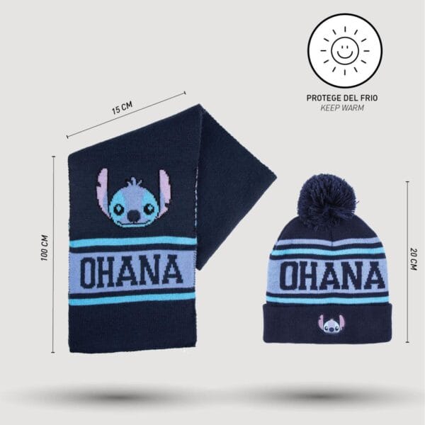 LILO & STITCH - Set Pompon Beanie + Handschoenen + Sjaal - kids - Afbeelding 4