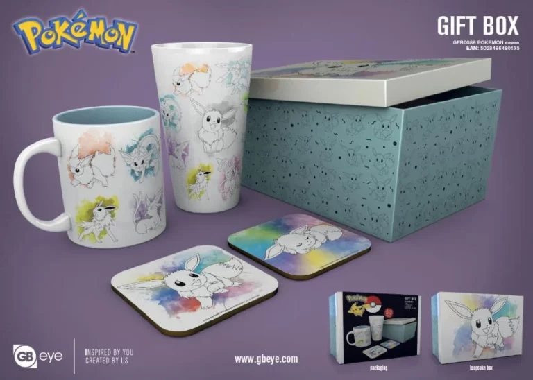 POKEMON - Eevee - Giftbox, glas, mok & 2 onderzetters