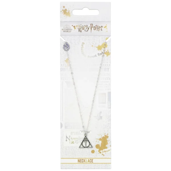 HARRY POTTER - Verzilverde Halsketting - Deathly Hallows - Afbeelding 4