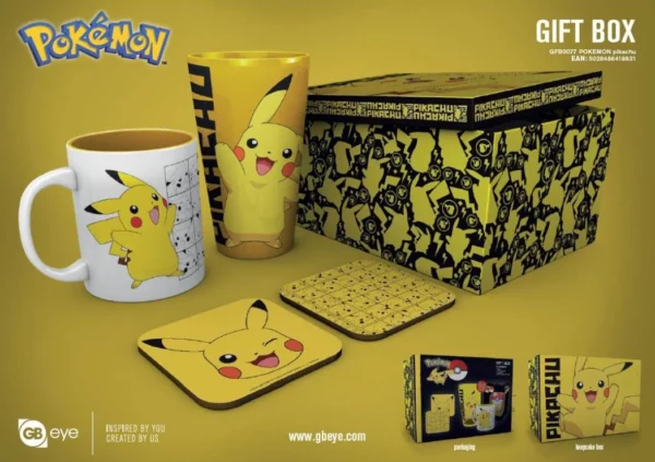 POKEMON - Pikachu - Giftbox, glas, mok & 2 onderzetters - Afbeelding 2
