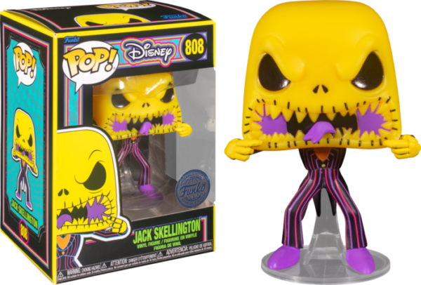 Funko Pop! : Nightmare before Christmas (NBX): Jack Skullington with Scary Face (808) Special Edition Blacklight