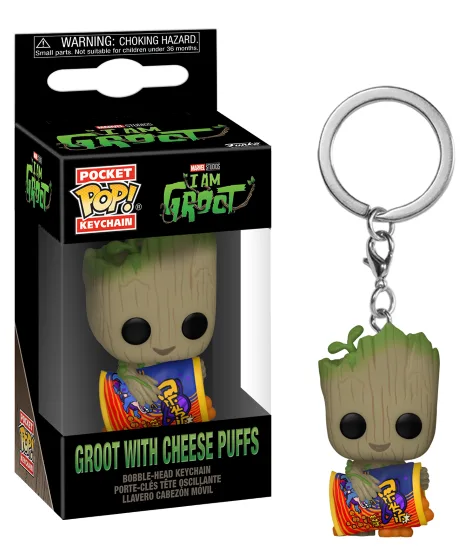 I AM GROOT - Pocket Pop Keychains - Groot with Cheese Puffs