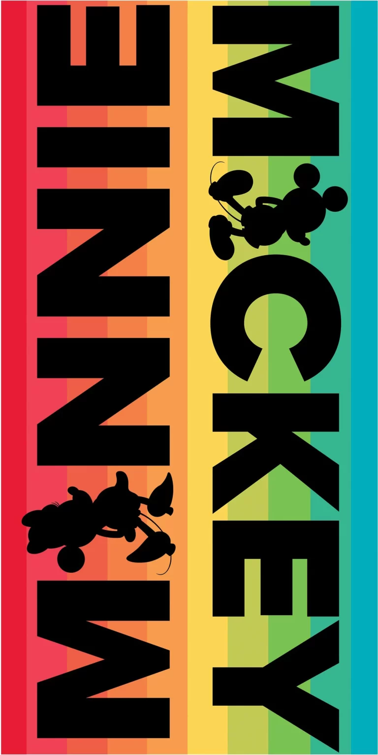 DISNEY - Mickey & Minnie - Beach Towel 100% Cotton - 70x140cm