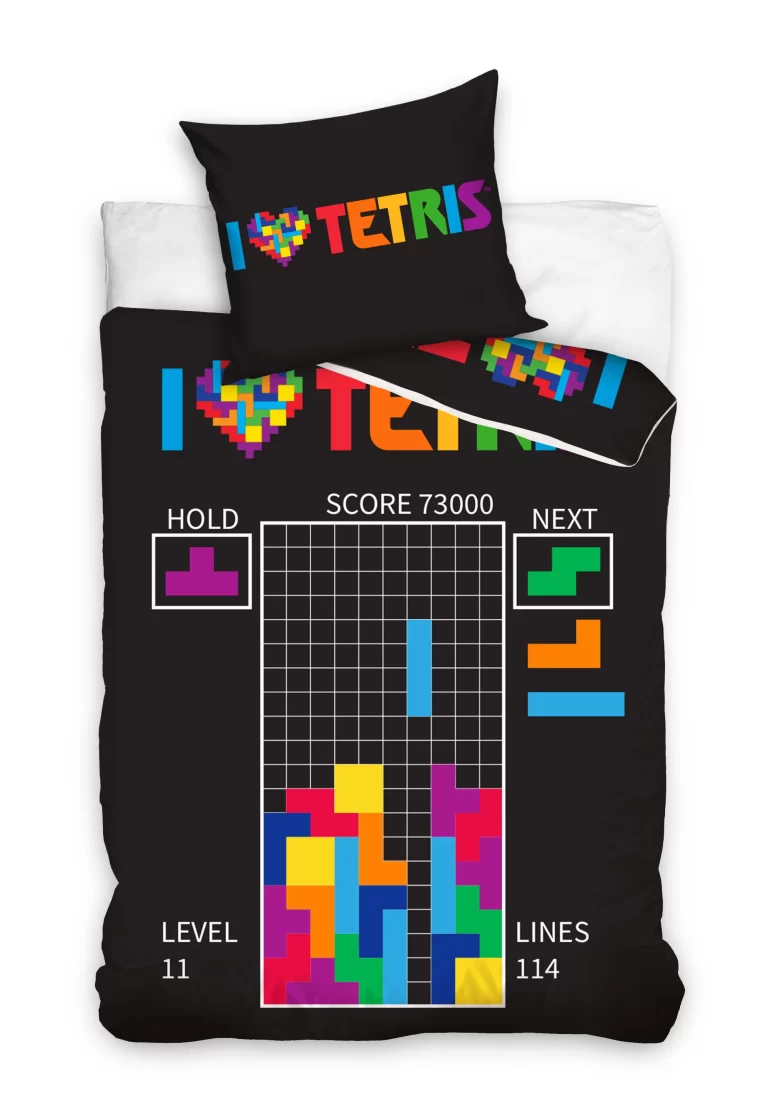 TETRIS - Duvet Cover 140x200cm + Cushion 70x90cm - '100% Cotton'