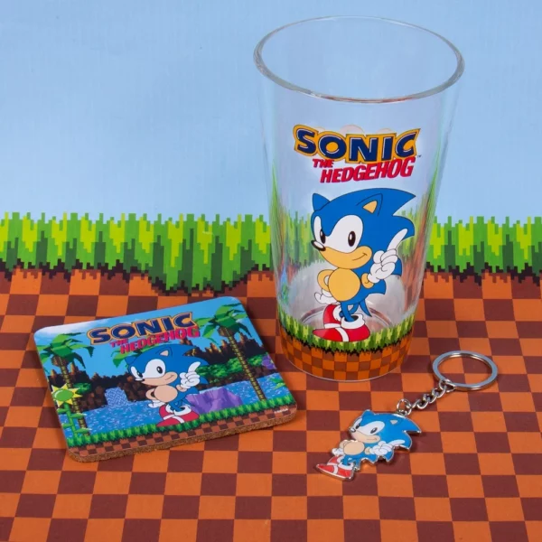 SONIC - Geschenkverpakking - Glas 480ml + Coaster + Keyring - Afbeelding 3