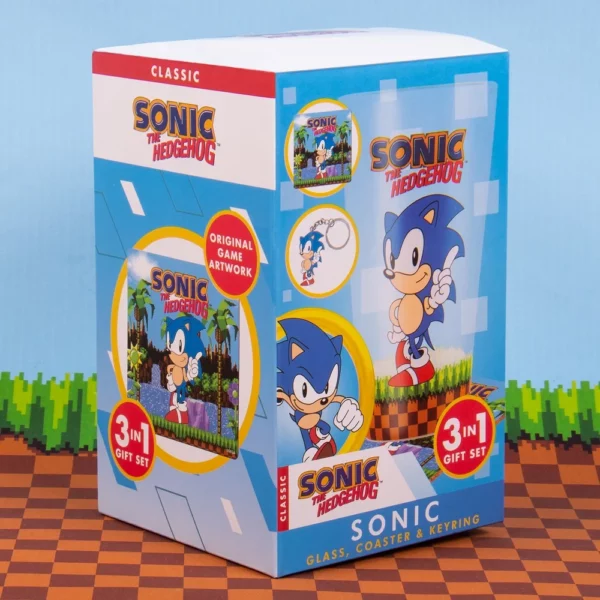 SONIC - Geschenkverpakking - Glas 480ml + Coaster + Keyring - Afbeelding 4