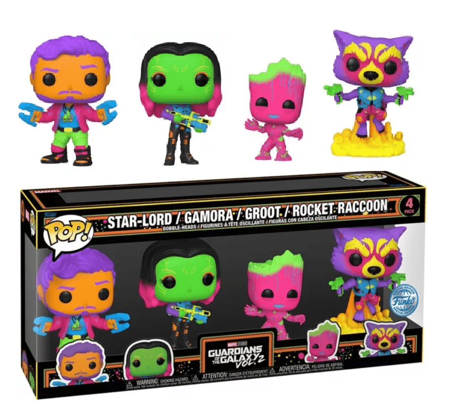 Funko Pop! Marvel: Guardians of The Galaxy 2 – Blacklight 4-Pack