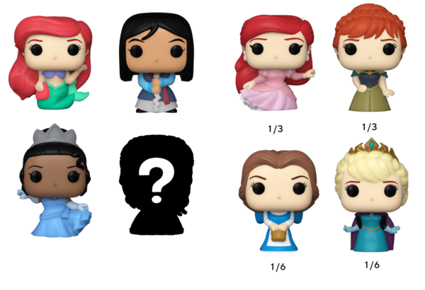 Funko Bitty Pop! DISNEY PRINCESS - Ariel - 4 Pack 2.5cm - Afbeelding 2