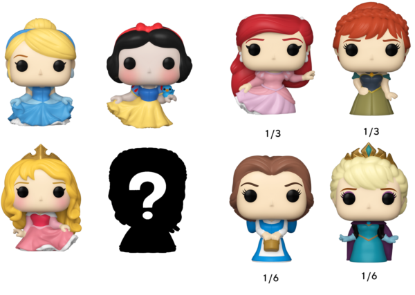 Funko Bitty Pop! DISNEY PRINCESS - Cinderella - 4 Pack 2.5cm - Afbeelding 2