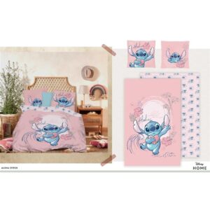 LILO & STITCH - Pink Love - Duvet Cover 240x220cm - 'Cotton'