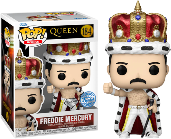 Funko Pop! Rocks: Queen: Freddie Mercury King (184) Special Edition Diamond DGLT.