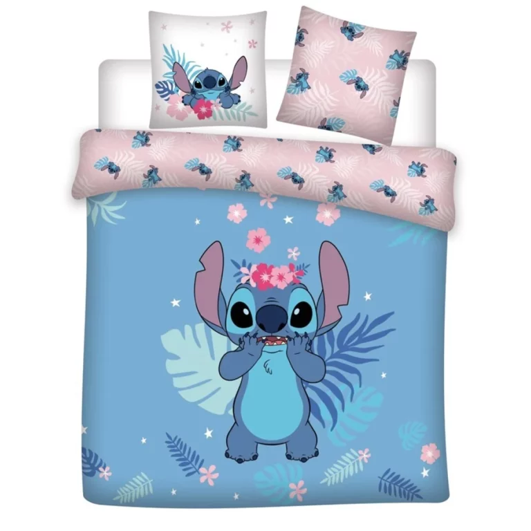 LILO & STITCH - Stitch Flowers - Duvet Cover 240x220cm - 'Cotton'