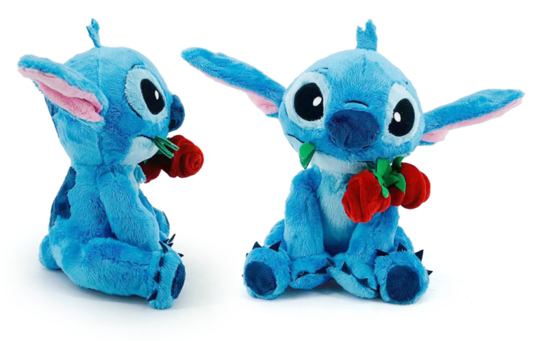 STITCH - Stitch Knuffel met roos - 25cm