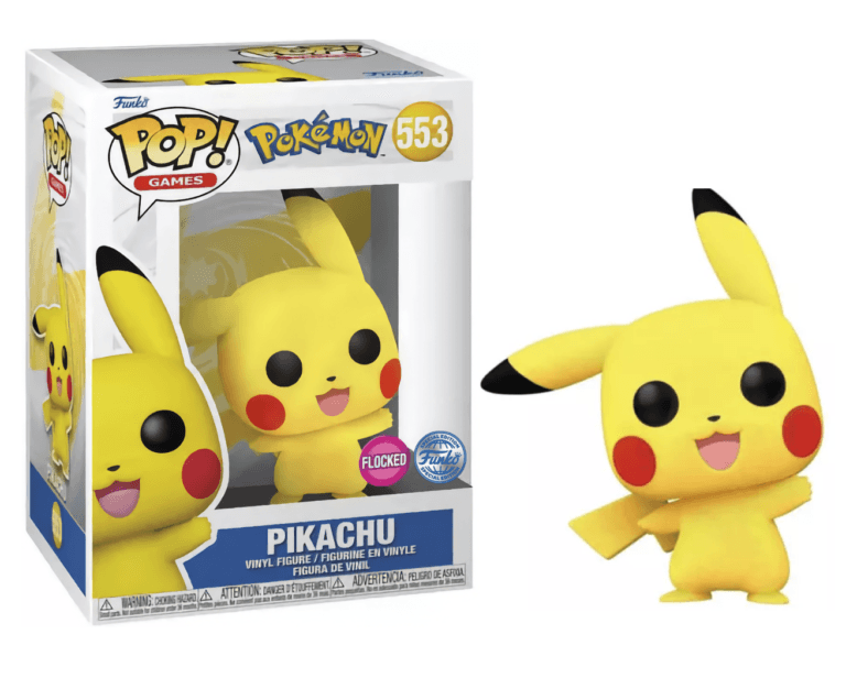 Funko Pop! Games: Pokemon - Pikachu Waving (553) S.E. Flocked