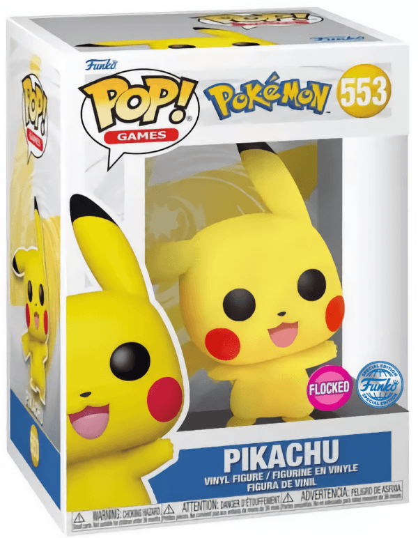 Funko Pop! Games: Pokemon - Pikachu Waving (553) S.E. Flocked - Afbeelding 2