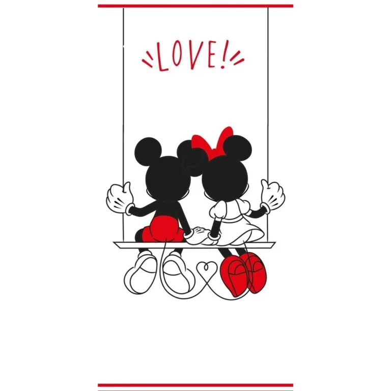 DISNEY - Mickey & Minnie "Love" - Beach Towel 100% Cotton - 70x140cm