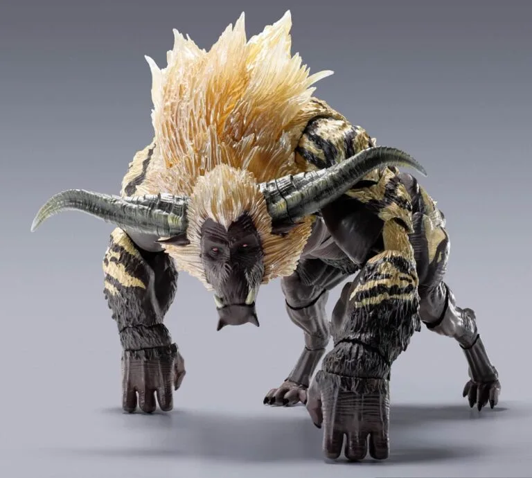 Deze Monster Hunter Furious Rajang S.H. Monsterarts actiefiguur is iets minder dan 20 cm lang. Furious Rajang, die verscheen in Children of Destruction en Annihilation, is hier! Door de manen te bewegen, kun je ook de "enraged status" nabootsen! Licentie: Monster Hunter Fabrikant: Bandai Tamashii Nations 100% gelicentieerd product