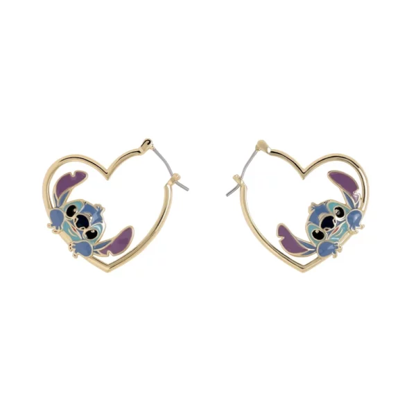 STITCH - 1 paar Heart Huggie oorbellen - Gold Flash Plated - Afbeelding 2