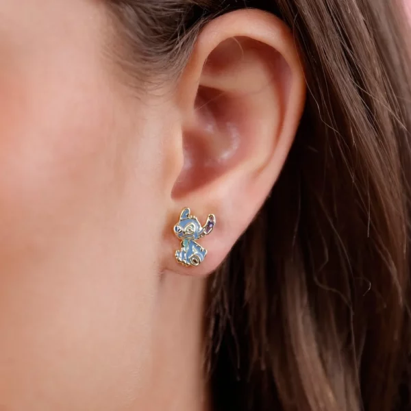 STITCH & ANGEL - 1 paar Stud Oorbellen - Gold Flash Plated - Afbeelding 3