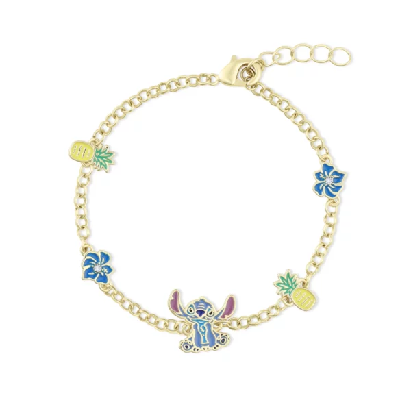 STITCH - Bloem en Ananas - Armband - Gold Flash Plated - Afbeelding 2