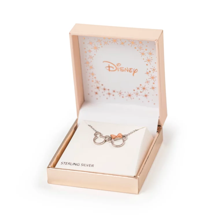 DISNEY - Minnie & Minnie - Halsketting in Rose Gold & Silver Brass Plated