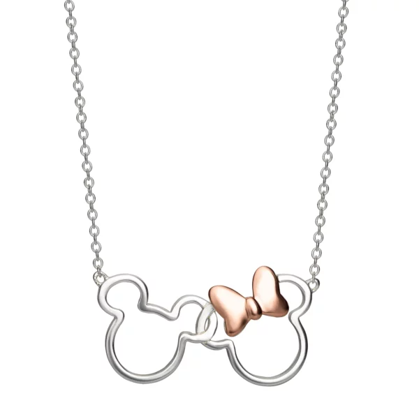 DISNEY - Minnie & Minnie - Halsketting in Rose Gold & Silver Brass Plated - Afbeelding 4