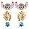 STITCH - Blue & Gold - 3 paar Stud Oorbellen - Brass Plated