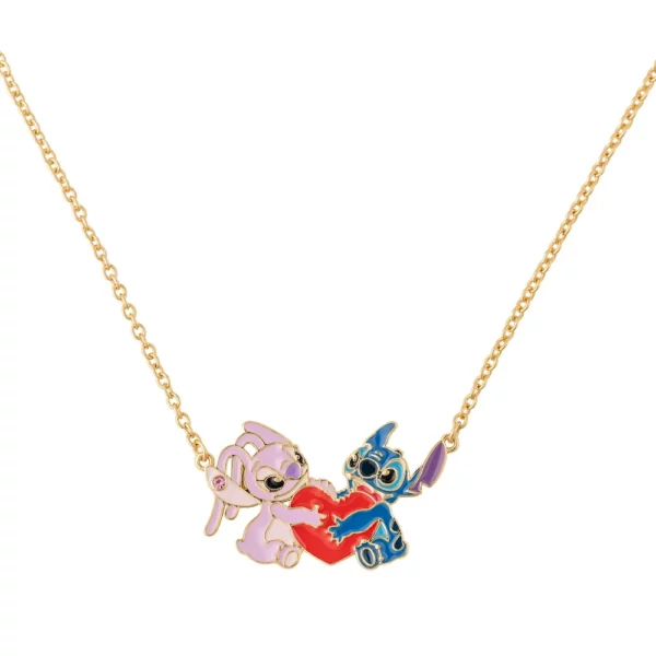 STITCH & ANGEL - Love - Pendant Halsketting 18mm - Gold Flash Plated - Afbeelding 2