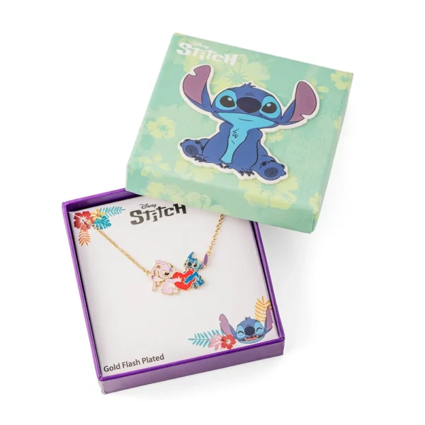STITCH & ANGEL - Love - Pendant Halsketting 18mm - Gold Flash Plated