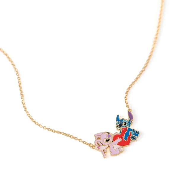 STITCH & ANGEL - Love - Pendant Halsketting 18mm - Gold Flash Plated - Afbeelding 3