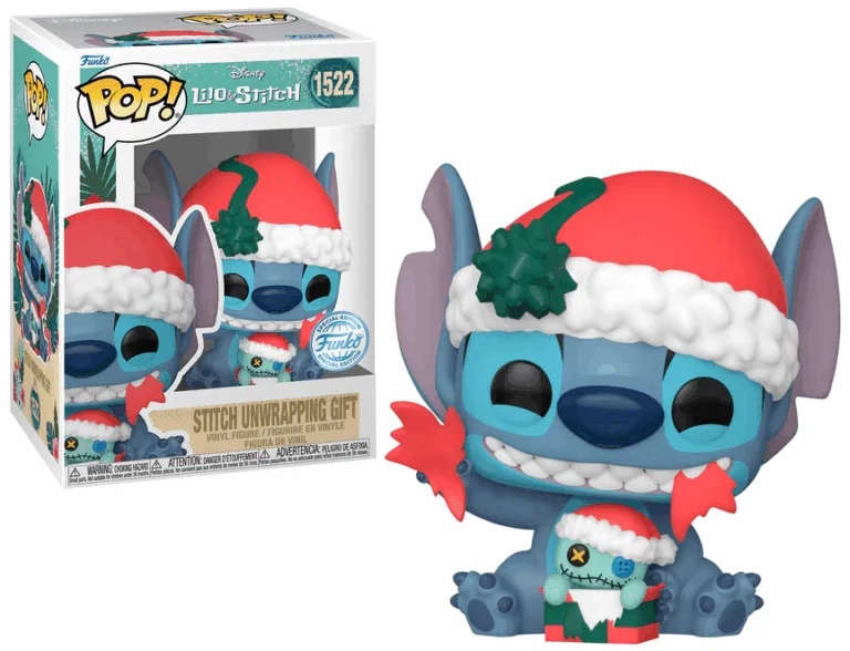 Funko Pop! Disney: Lilo & Stitch - Stitch unwrapping gift (1522) S.E. !!! LICHTE BOX DAMAGE!!!