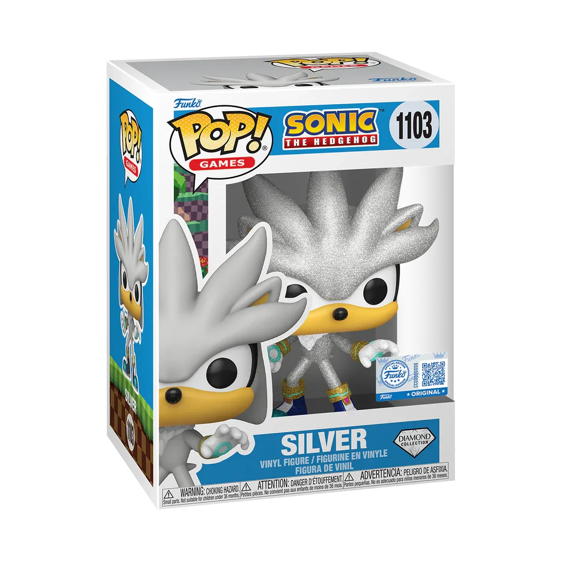 Funko Pop! Games: Sonic- Silver (1103) Diamond Edition - Afbeelding 2