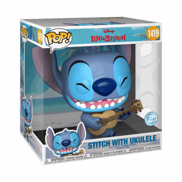 Funko Pop! Lilo & Stitch: Jumbo 10″ Stitch with Ukelele (1419) - Afbeelding 2