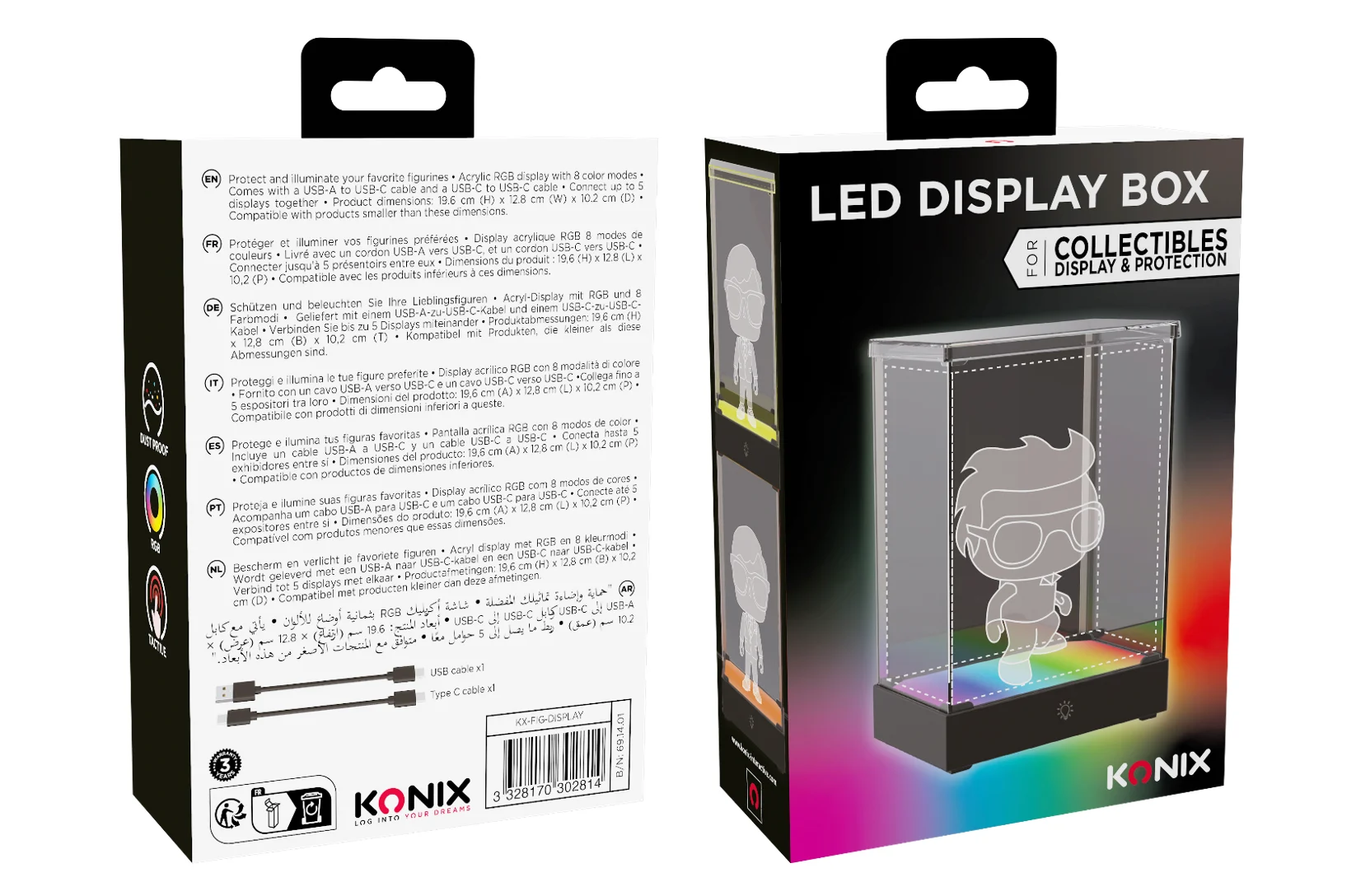 LED DISPLAY BOX - Acrylic Lighting Display Case - 8 Lighting Modes - Afbeelding 6