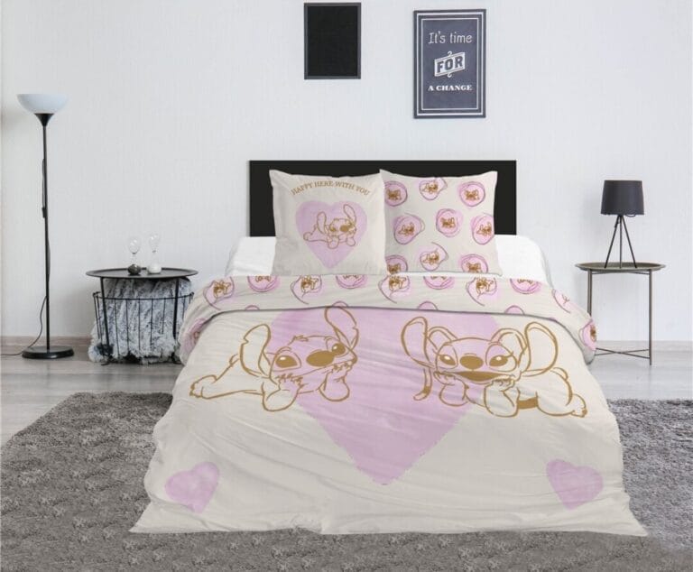 LILO & STITCH - Stitch & Angel - Duvet Cover 240x220cm + 2x65x65cm