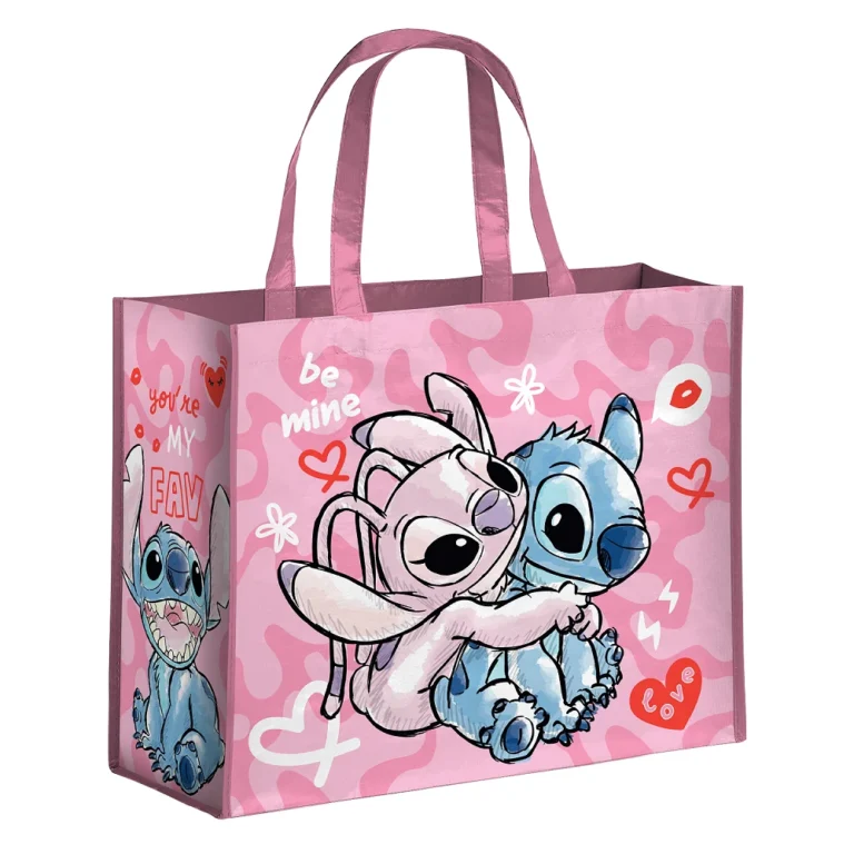 DISNEY - Stitch & Angel - Pink Shopping Bag