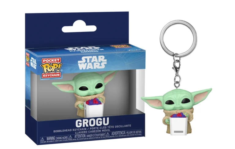 MANDALORIAN & GROGU - Pocket Pop Keychains - Grogu With Snack - 4cm